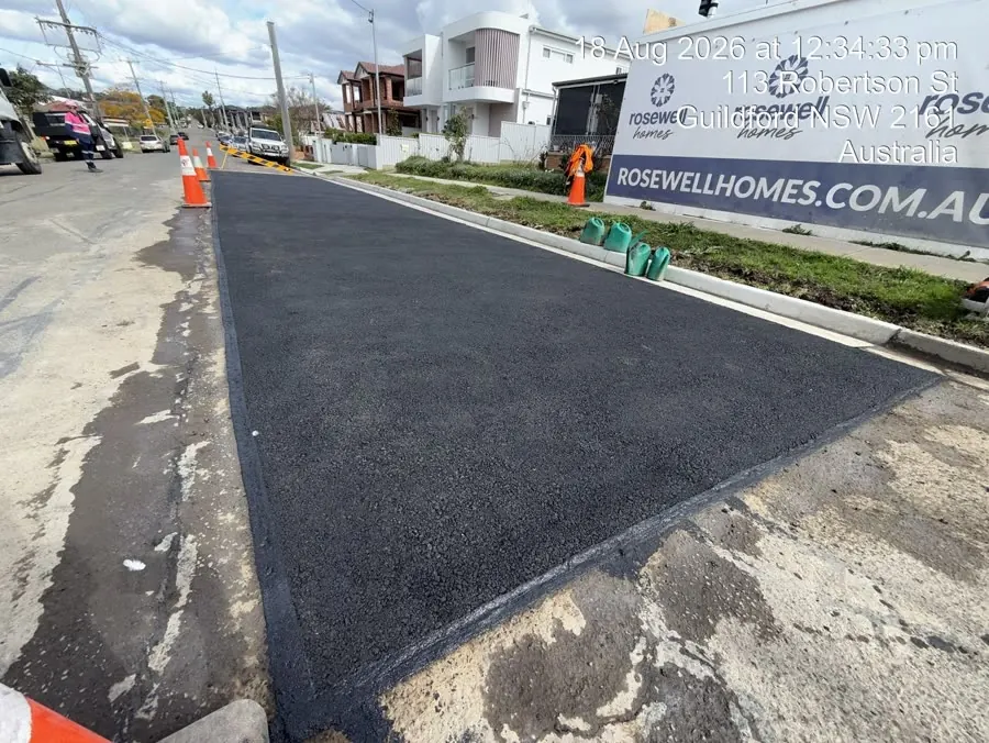 Residential road resurfacing, Guildford NSW